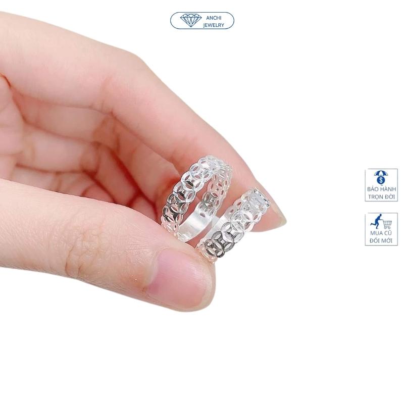 Nhẫn kim tiền trơn , chuẩn bạc ta - Anchi jewelry, mang lại may mắn tài lộc cho nữ chủ