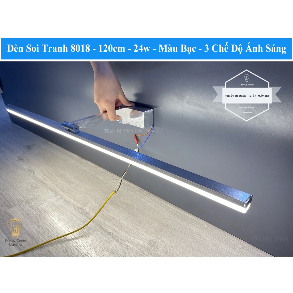 Đèn soi tranh - Đèn rọi gương Led Model 8018 120cm 24w 3 Chế Độ Ánh Sáng - Điều chỉnh được góc chiếu - Bảo Hành 12 Tháng