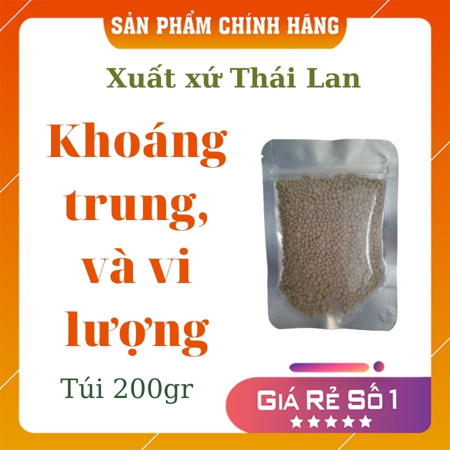 Phân/Khoáng trung vi lượng Thái Lan Canxi silic 200gr, dinh dưỡng, chóng còi cọc, vàng lá, phục hồi cây, tăng trưởng