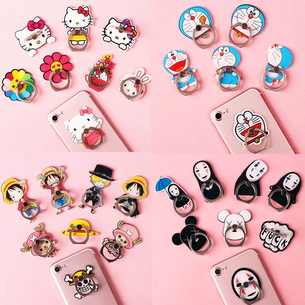 [Full hộp] Combo 50 Iring Giá Đỡ Điện Thoại Chiếc Nhẫn Nhiều Mẫu Vô Diện Doraemon Hello kitty Xinh Xắn !