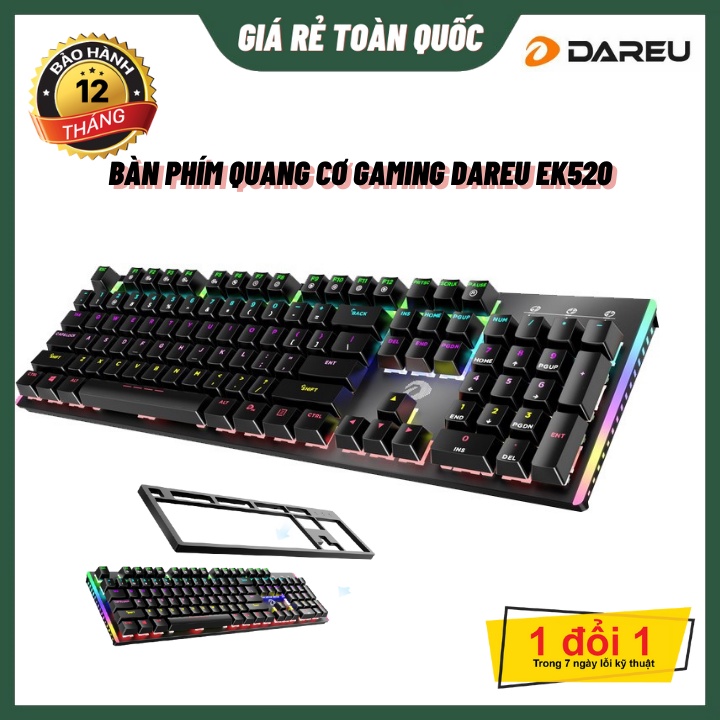 Bàn Phím Máy Tính Quang Cơ Gaming DAREU EK520 Chống Nước Hàng Chính Hãng Bảo Hành 12 Tháng