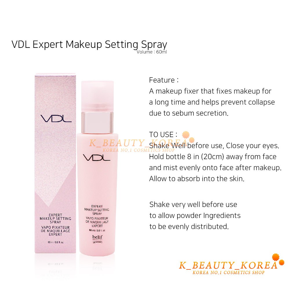 VDL (Hàng Mới Về) Chai Xịt Cố Định Lớp Trang Điểm 60ml | BigBuy360 - bigbuy360.vn