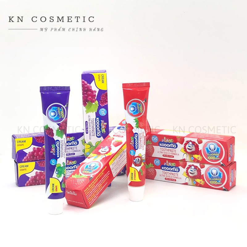 Kem Đánh Răng Trẻ Em Kodomo Toothpaste Ultra Shield Formula Thái Lan Kem Đánh Răng Cho Bé Hương Hoa Quả Tuýp 40gr