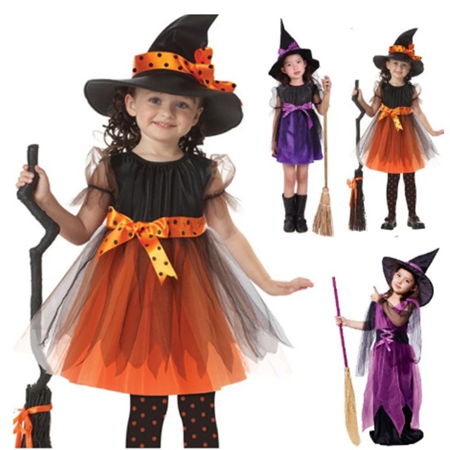 Đầm Hoá Trang Phù Thuỷ Nhân Dịp Halloween Cho Bé