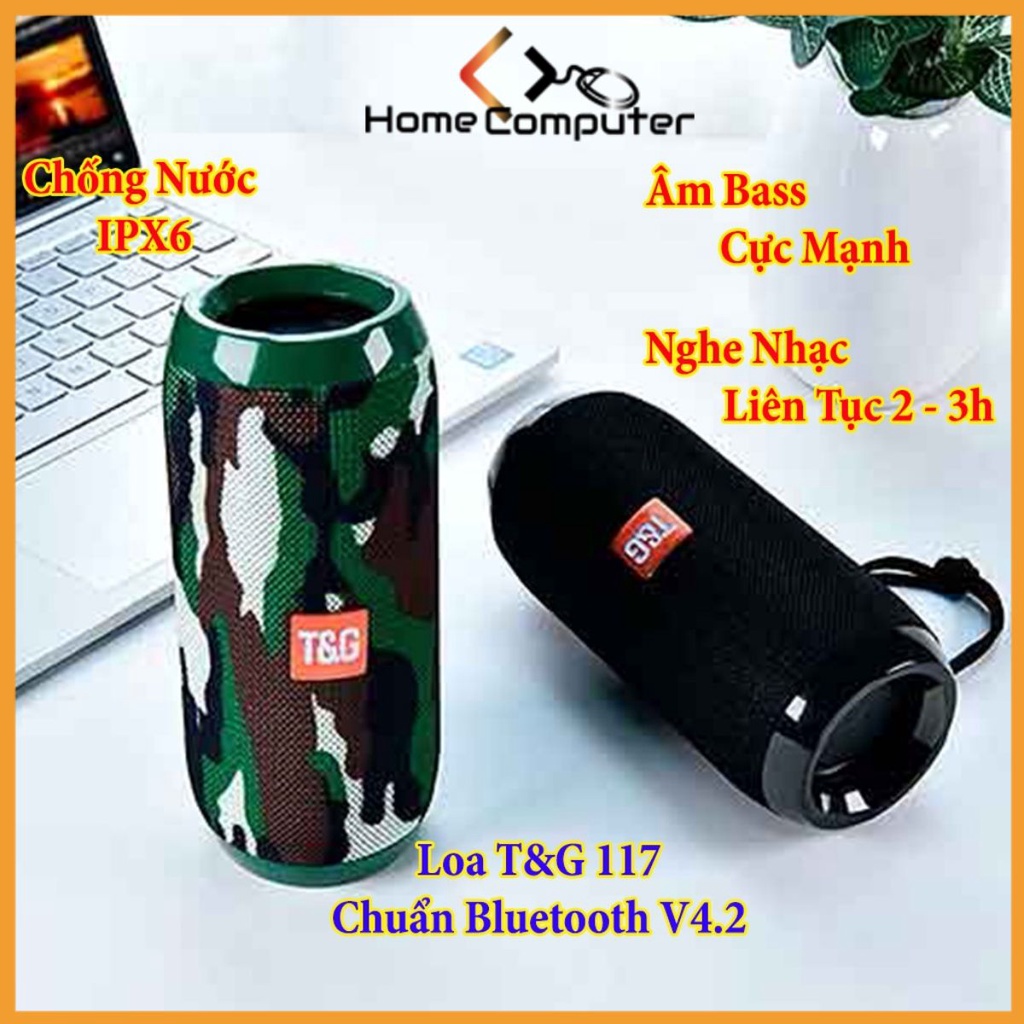 Loa Bluetooth Mini - Loa Di Động TG 117 Thiết Kế Gọn, Âm Bass Cực Mạnh, Chống Nước Chuẩn IPX6