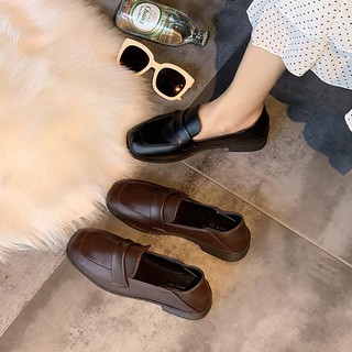 [SẴN ĐEN 37/38] Giày ulzzang da nhám phong cách học sinh Anh quốc mã A18 (ảnh thật ở cuối)