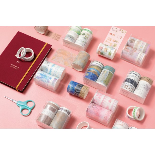 Bộ 7 washi tape chủ đề nghệ thuật trang trí sổ tay, scrapbook, planner...