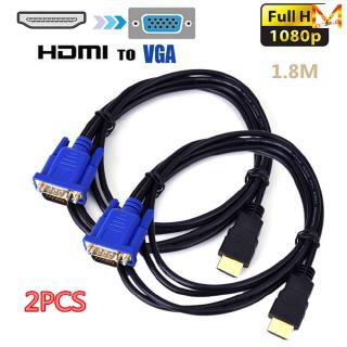2 Cáp Chuyển Đổi 1.8m Hdmi Sang Vga Hd 1080p Hdmi Cho Pc Laptop