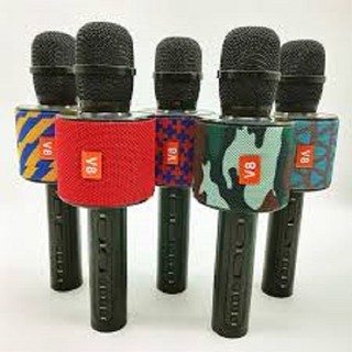 Mic hát karaoke V8 kiêm loa