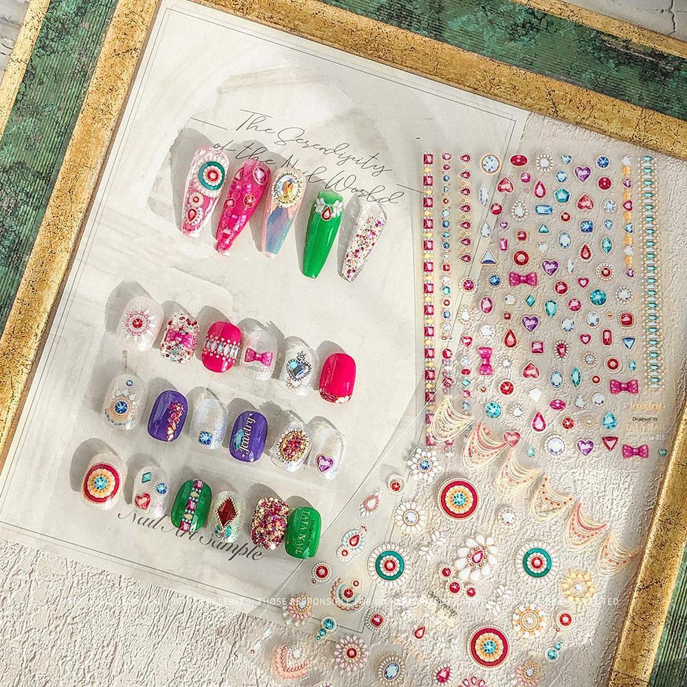 Miếng Dán Trang Trí Móng Tay Siêu Mỏng Phong Cách Retro