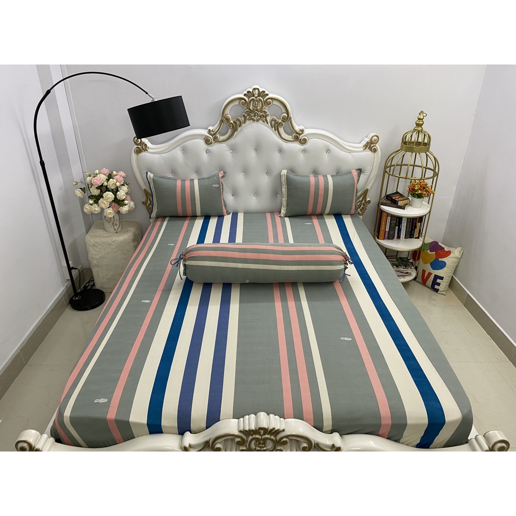 Drap bộ Thun Hàn Quốc 4 món đủ size m6x2m, m8x2m - ga, vỏ gối, vỏ ôm