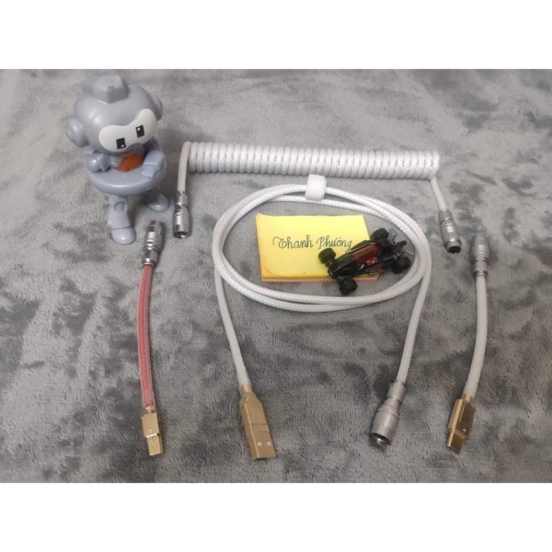 Dây cáp customs bàn phím cơ - 2 đầu kết nối - lò xo rời.