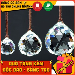 Bộ 02 quả cầu Pha lê treo Phong thuỷ 4cm
