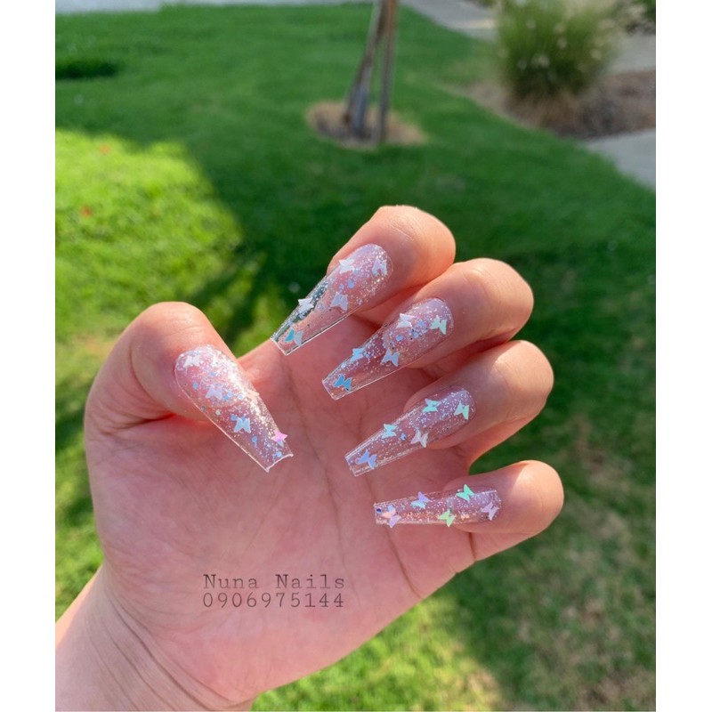 nailbox móng úp thiết kế bươm bướm  nhiều màu inbox đổi màu size shape đầy đủ phụ kiện CÓ NOW SHIP
