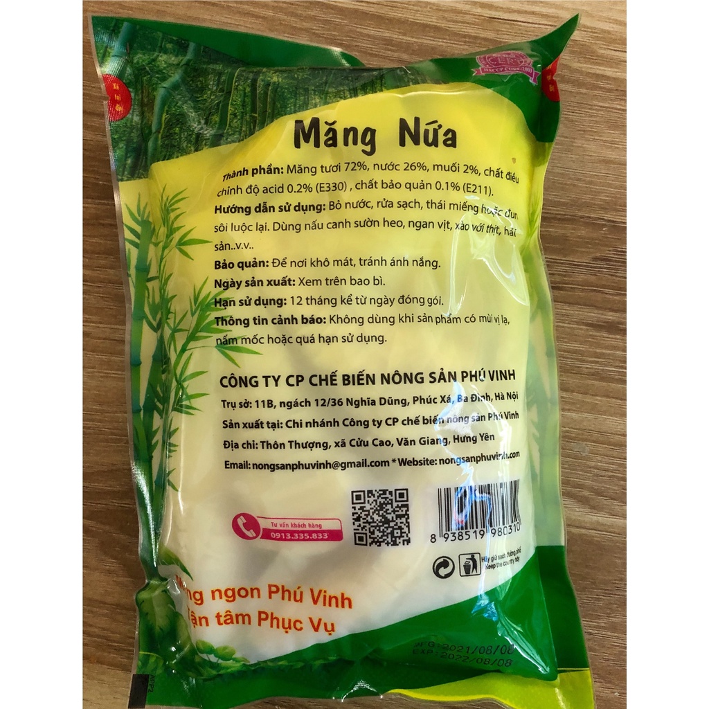 Măng nứa 500g - Đặc sản Tây Bắc- măng sạch, tiện lợi khi sử dụng