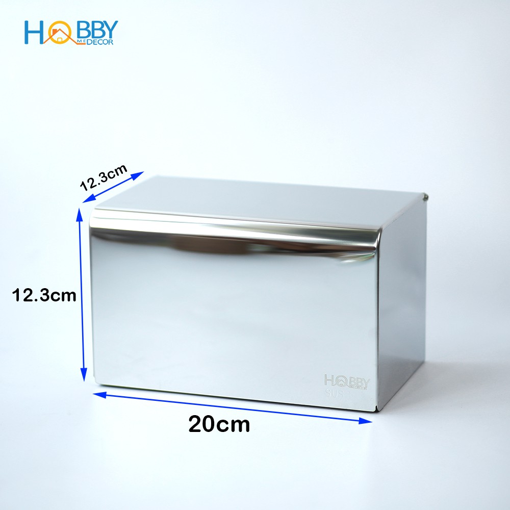 Hộp đựng giấy vệ sinh Inox 304 HOBBY HOME DECOR G9 dán tường hoặc khoan tường - có kèm keo dán