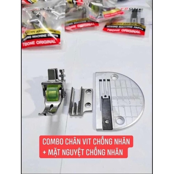 Combo chân vịt chống nhăn bánh xe xanh và bộ răng cưa mặt nguyệt chống nhăn sử dụng chống nhăn hiệu quả cao