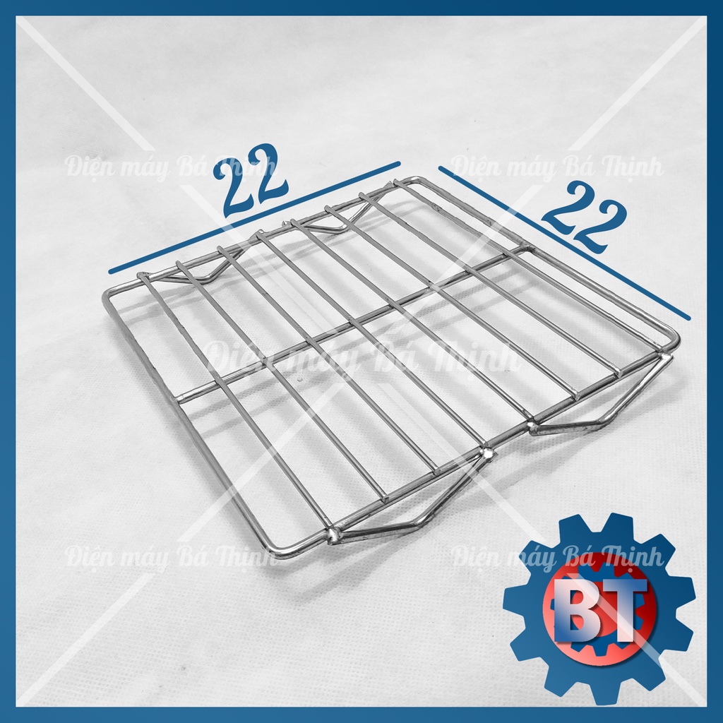 Khay nướng / bếp nướng than hoa Inox + vỉ nướng ( 21x21x10 cm)