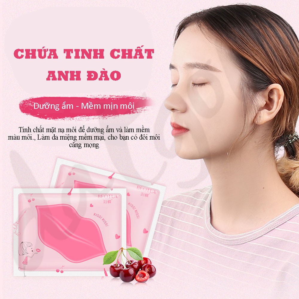 Mặt nạ môi Beotua dưỡng ẩm, hồng môi Cherry Lip Mask nội địa không lo thâm môi 2021