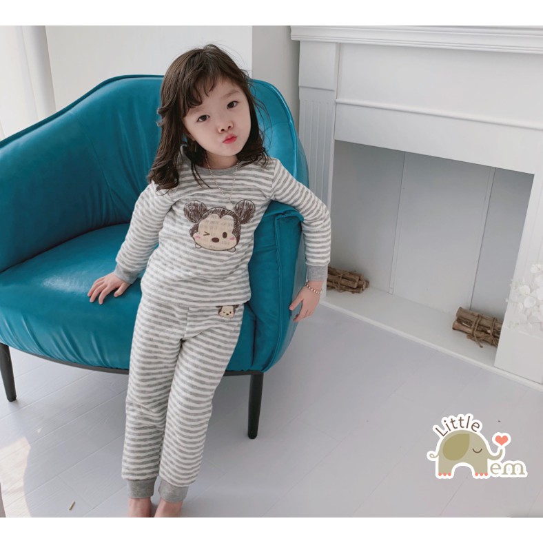 Bộ đồ bé trai/ bé gái Cotton xuất Nhật chần bông _ Striper