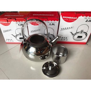 Ấm Pha Trà Inox Có Lõi Lọc Trà Shunbin