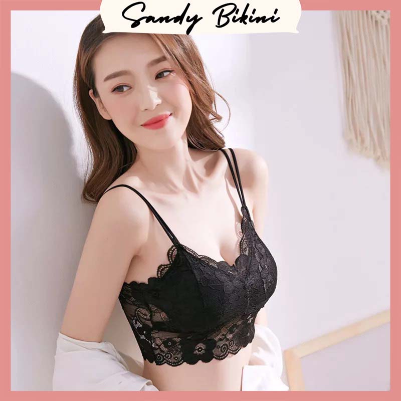 Áo Bra Nữ Ren Hoa Dây Kép Có Đệm Ngực 841