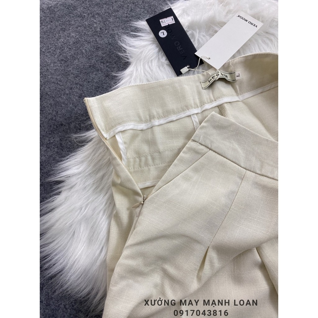 Quần ngố ống rộng nữ Real Fashion, quần lửng chất vải đũi Nhật cao cấp khóa sườn N116