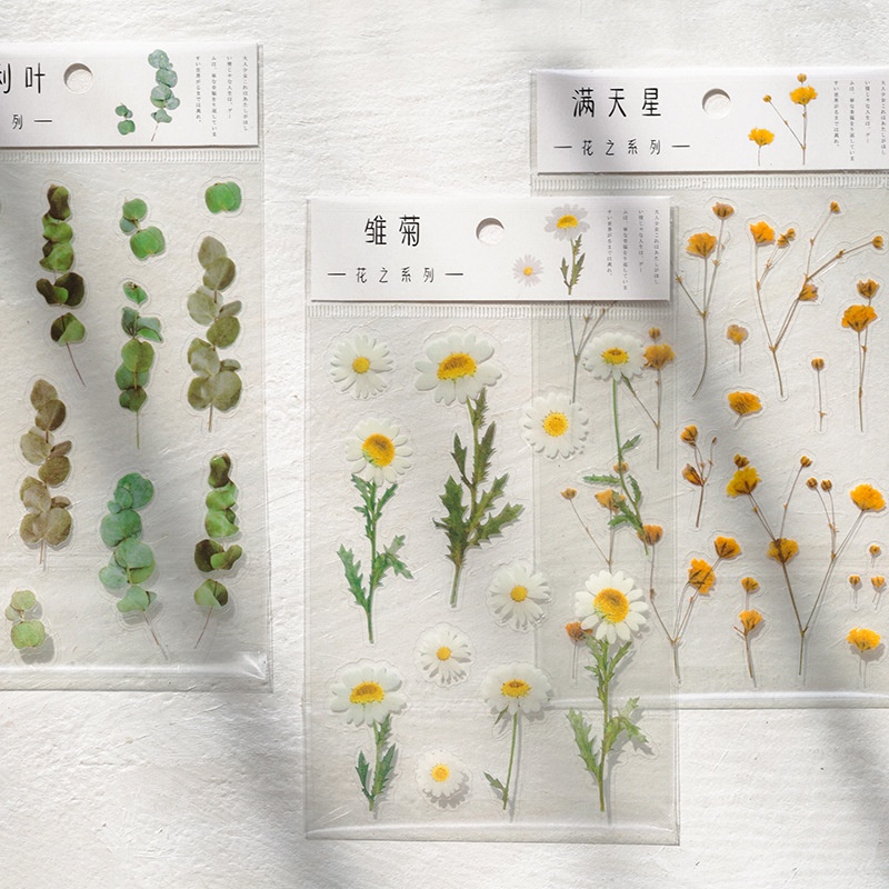 Hình dán họa tiết hoa lá trang trí đa năng xinh xắn - Aesthetic Flower Stickers