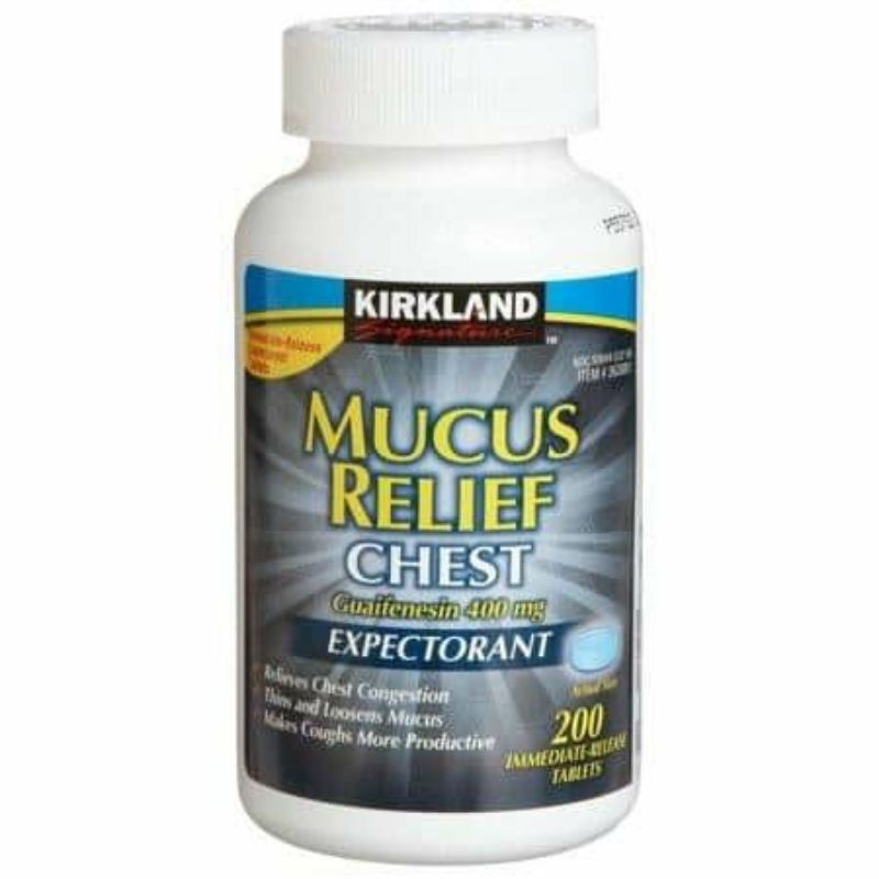 Viên uống giảm ho, tan đờm Mucus Relief Chest 200v Kirkland