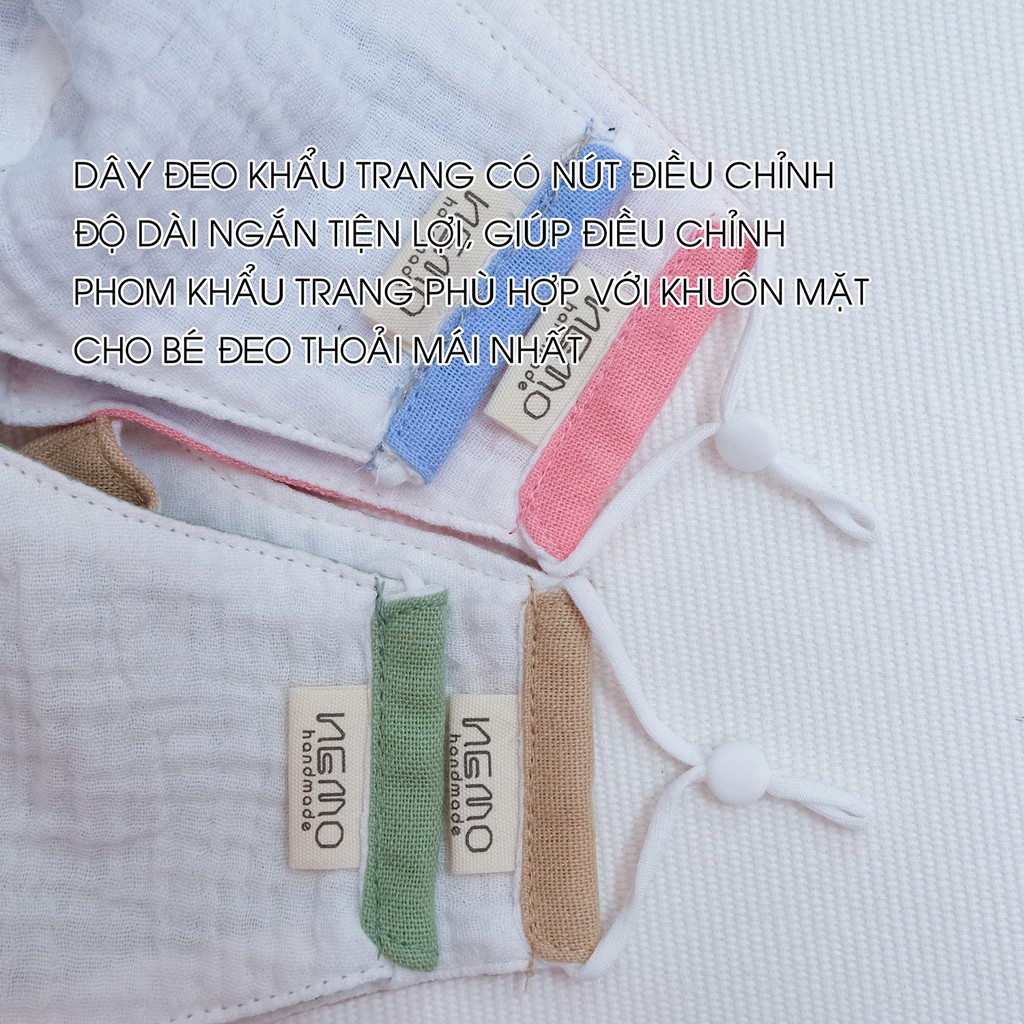 Khẩu Trang Linen Cho Bé từ 3 tuổi đến 6 tuổi, chống nắng, lọc bụi, kháng khuẩn Nemo Handmade - KTGB | BigBuy360 - bigbuy360.vn