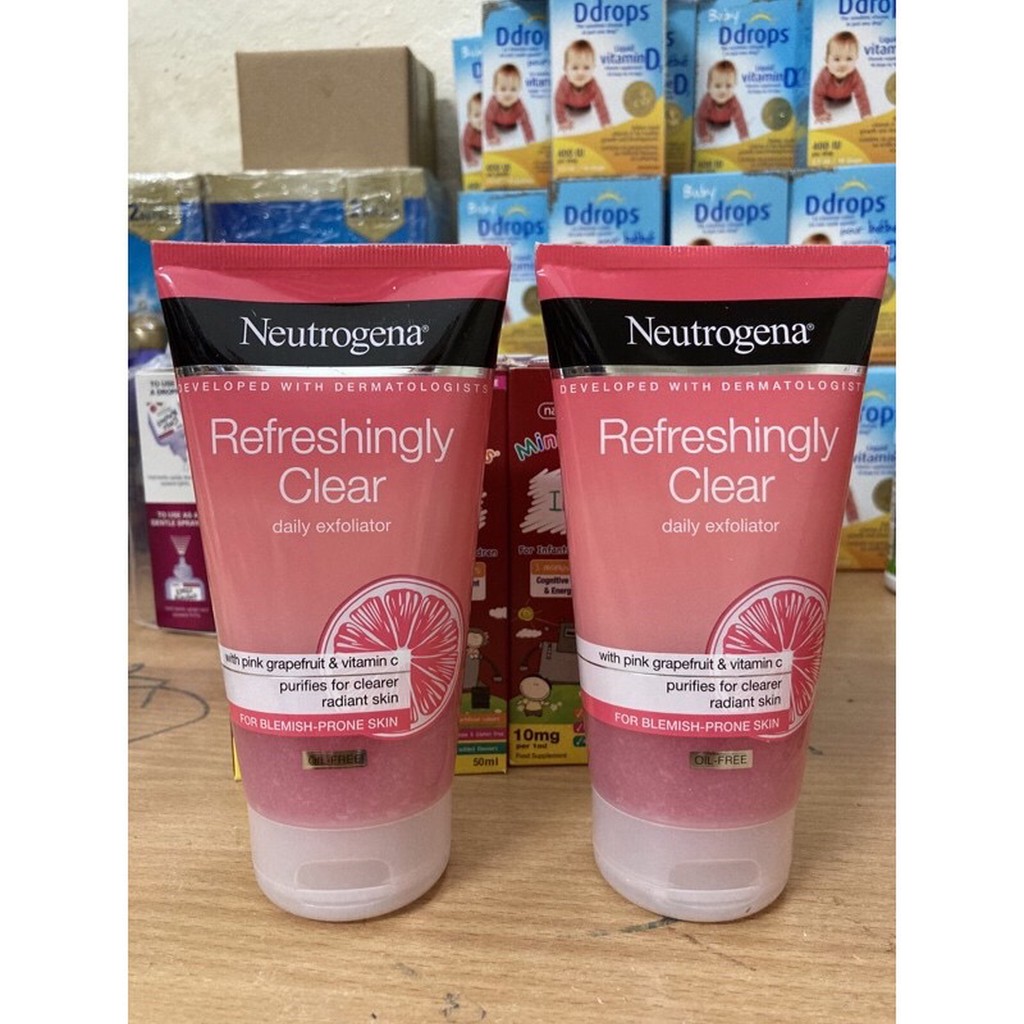 Sữa rửa mặt tẩy da chết Neutrogena hương bưởi hồng 150ml (Hàng chính hãng)