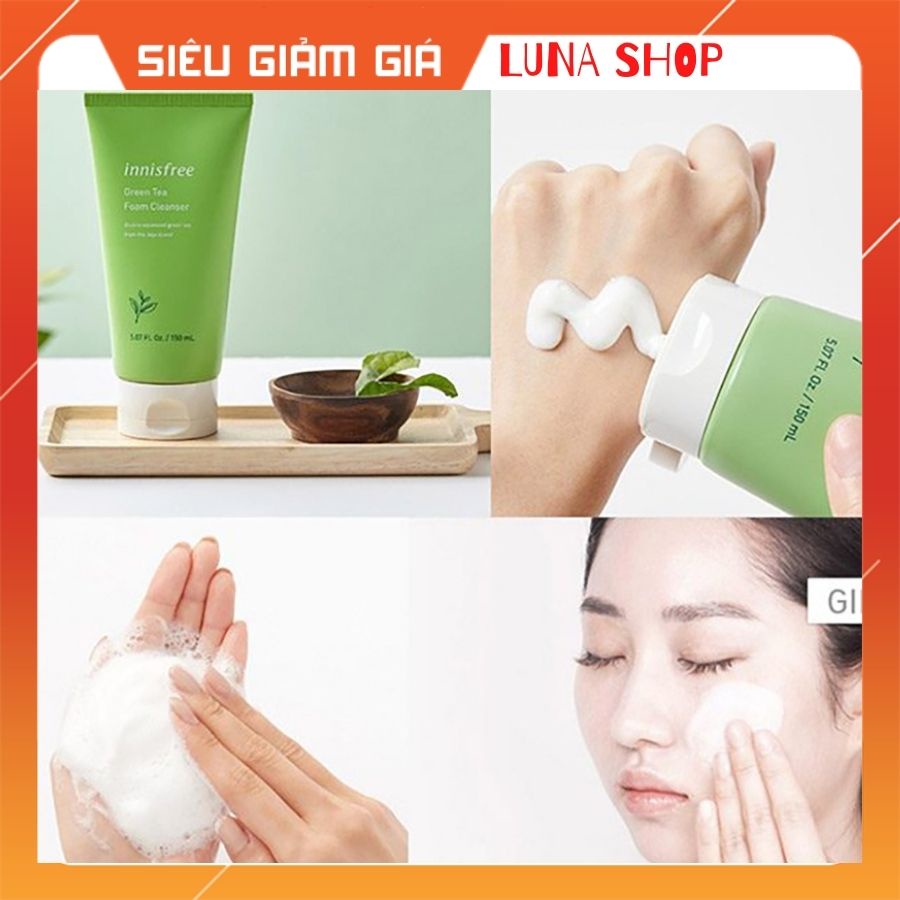 [ Mẫu mới 2021 ] Sữa rửa mặt trà xanh Innisfree GREEN TEA FOAM CLEANSER 150G | BigBuy360 - bigbuy360.vn