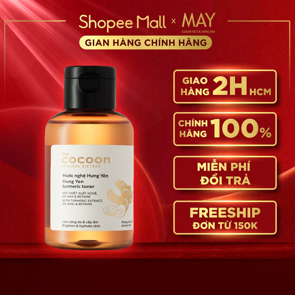 Nước Cân Bằng NGHỆ Hưng Yên Cocoon Làm Sáng Da, Dưỡng Trắng &amp; Phục Hồi Da 140ml