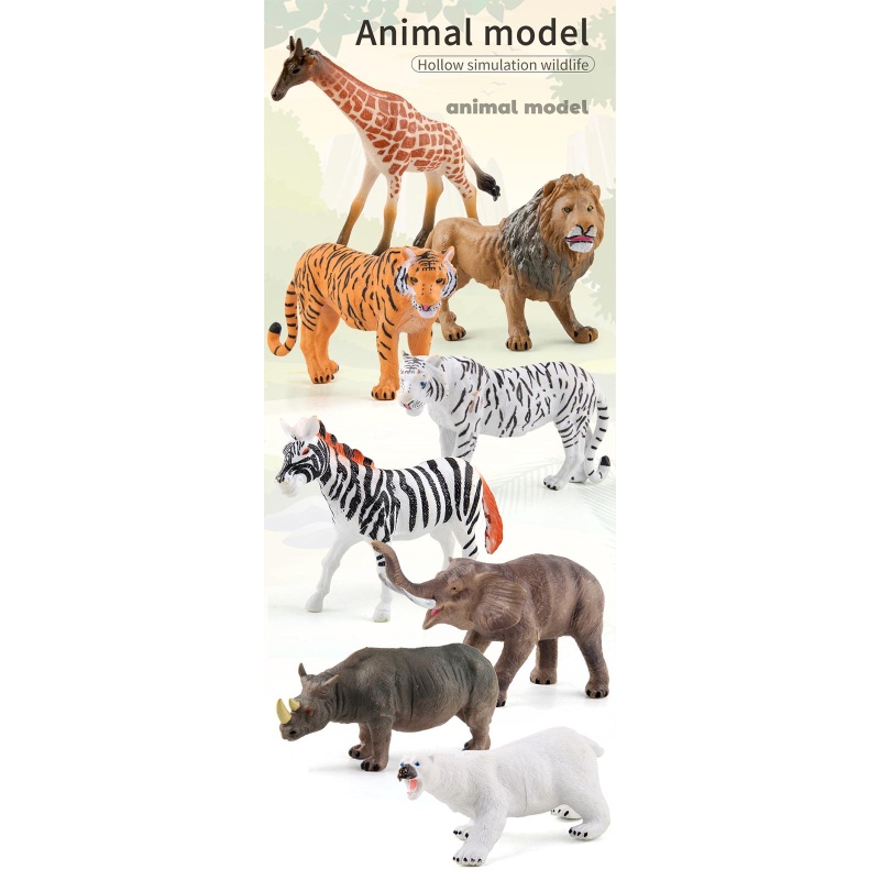 Bộ Mô Hình Động Vật Hoang Dã Bằng Nhựa Mini