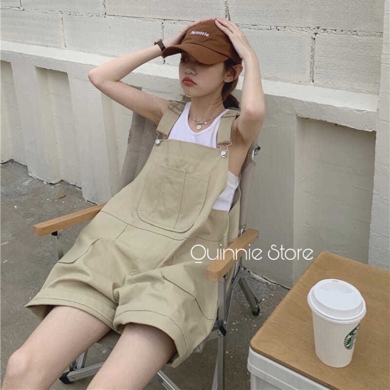 Yếm be form rộng túi hộp style Ulzzang