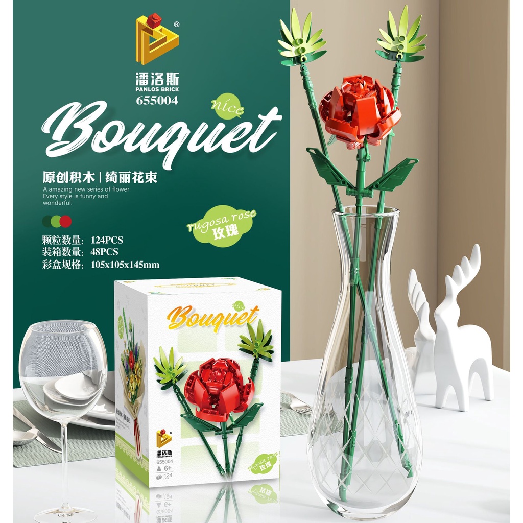 Đồ chơi lắp ráp hình hoa mini ZHAN QI TOYS dùng để trang trí diy