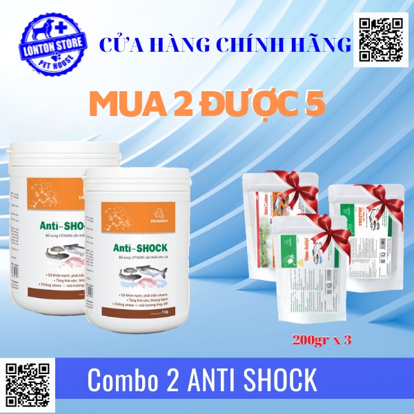 VEMEDIM COMBO 2 hộp Anti-Shock cá lon 1kg tặng kèm ( Vime subtyl + prozyme + Vemevit 9.100)Lonton store&amp; Vemedim