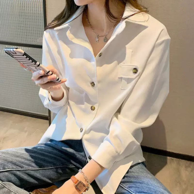 Áo Sơ Mi Dài Tay Phong Cách Hàn Quốc Thời Trang Cho Nữ