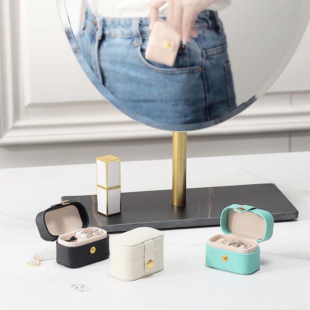 Hộp Đựng Trang Sức Mini Bằng Da PU Chống Nước Đơn Giản Giá Đỡ