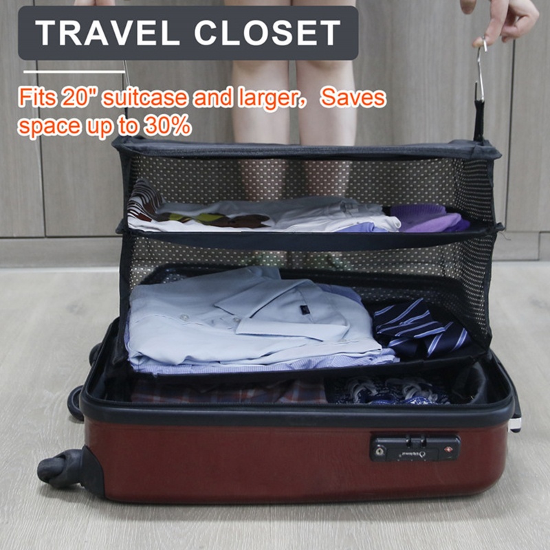 Túi Đựng Quần Áo Du Lịch 3 Lớp Có Móc Có Thể Gấp Lại Gọn Gàng