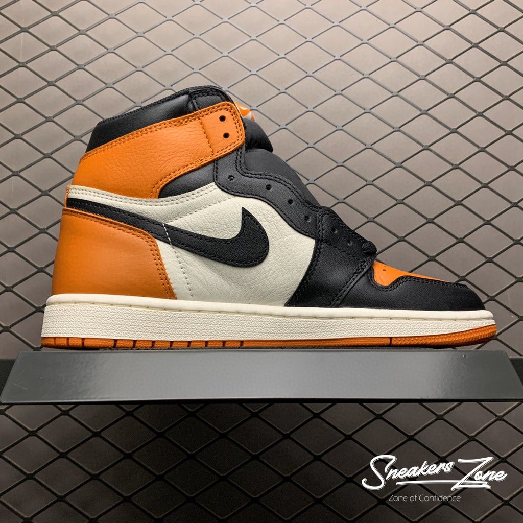 (FREESHIP+HỘP+QUÀ) Giày Thể Thao Sneakers AIR JORDAN 1 Retro High Shattered Backboard màu cam đen mũi cam cho nam và nữ