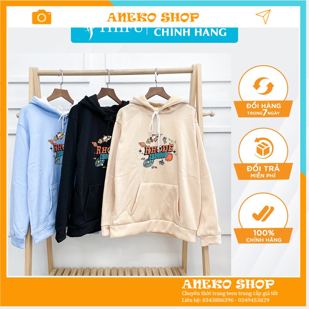 Áo Hoodie Chống Nắng In Chữ RHODE Nón 2 Lớp Chất Liệu Thun PE Cho Nam Nữ Dưới 70 Kg