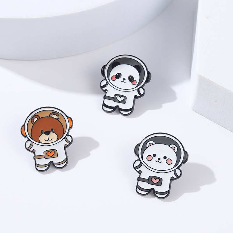 Ghim cài áo QIHE JEWELRY kiểu dáng gấu hoạt hình đáng yêu thời trang unisex