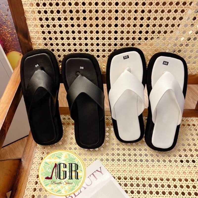 Dép xuồng kẹp bản phối màu siêu hot cao 3cm