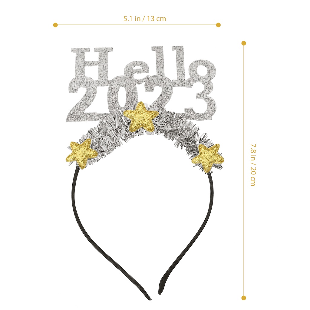 Băng Đô Cài Tóc Trang Trí Chữ Hello 2023 Cho Nữ