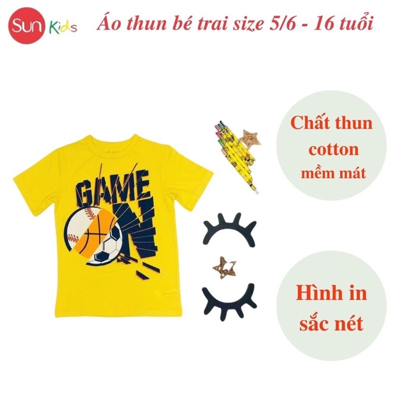 Áo thun bé trai xuất xịn, áo phông cho bé trai, mềm mát, size 5,6-16 tuổi, - SUNKIDS1