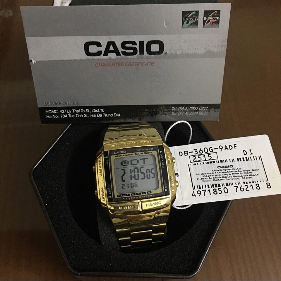 Đồng Hồ Nam Dây Kim Loại Casio DB360 Gold