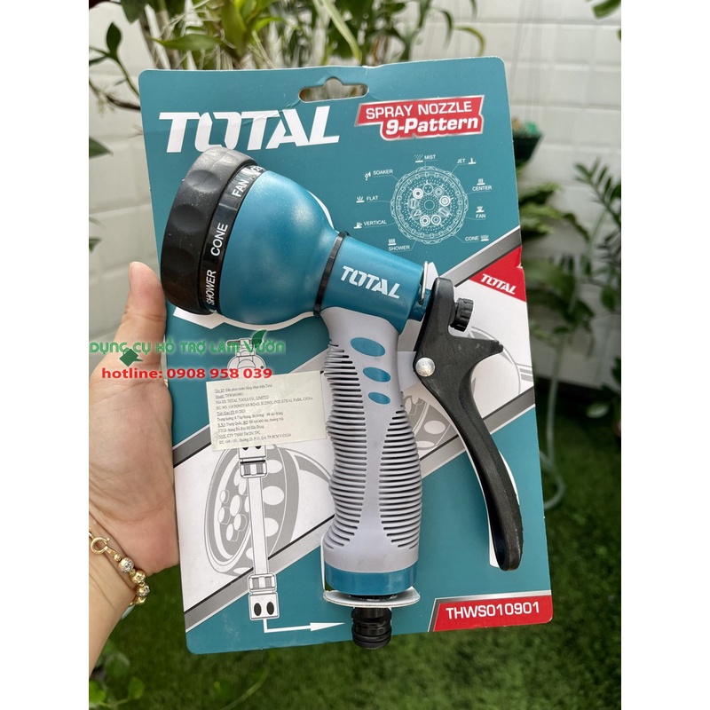 Vòi xịt tưới cây Total 8 cấp độ tưới , chuyên dùng làm vườn, xịt sân nhà , rửa xe, tưới cây nhiều lựa chọn khác nhaunh