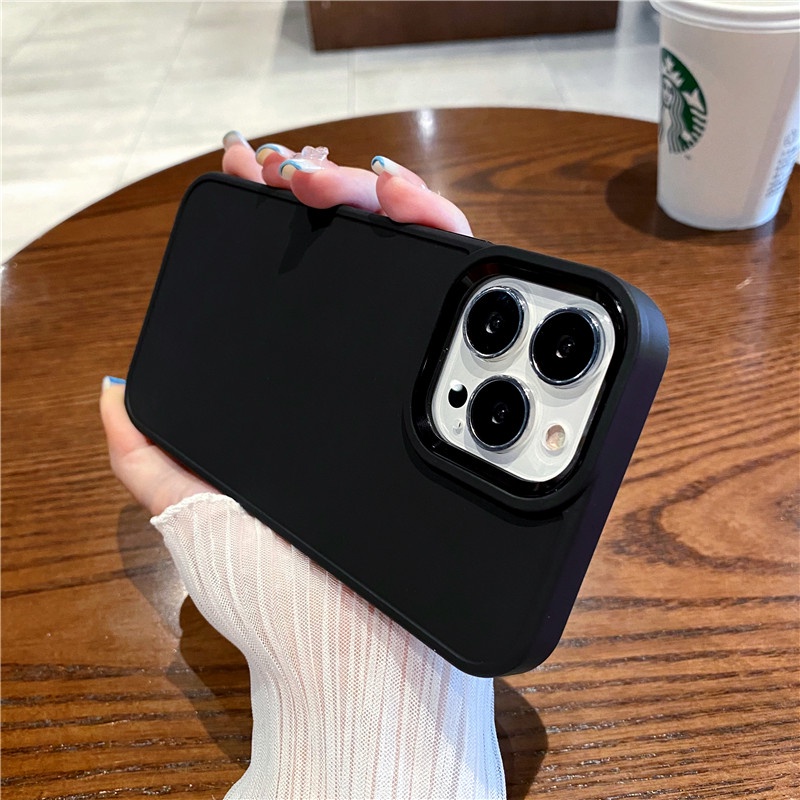 Ốp Điện Thoại Cứng Trong Suốt Viền Kim Loại Màu Kẹo Ngọt Chống Sốc Cho iPhone 11 12 13 Pro Max