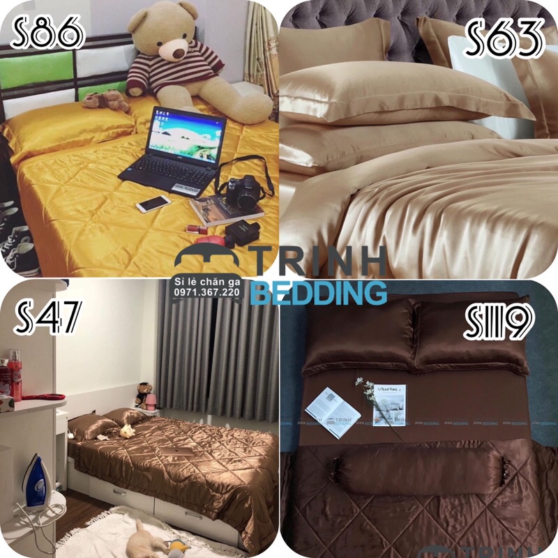 SÉT 3 MÓN ( 1 drap + 2 vỏ nằm ) phi lụa Trinhbedding | BigBuy360 - bigbuy360.vn